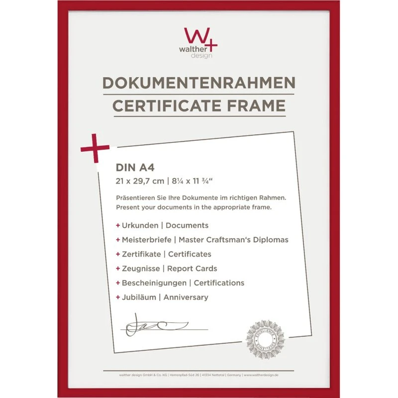 Walther KV130R Red Resin A4 Billedramme