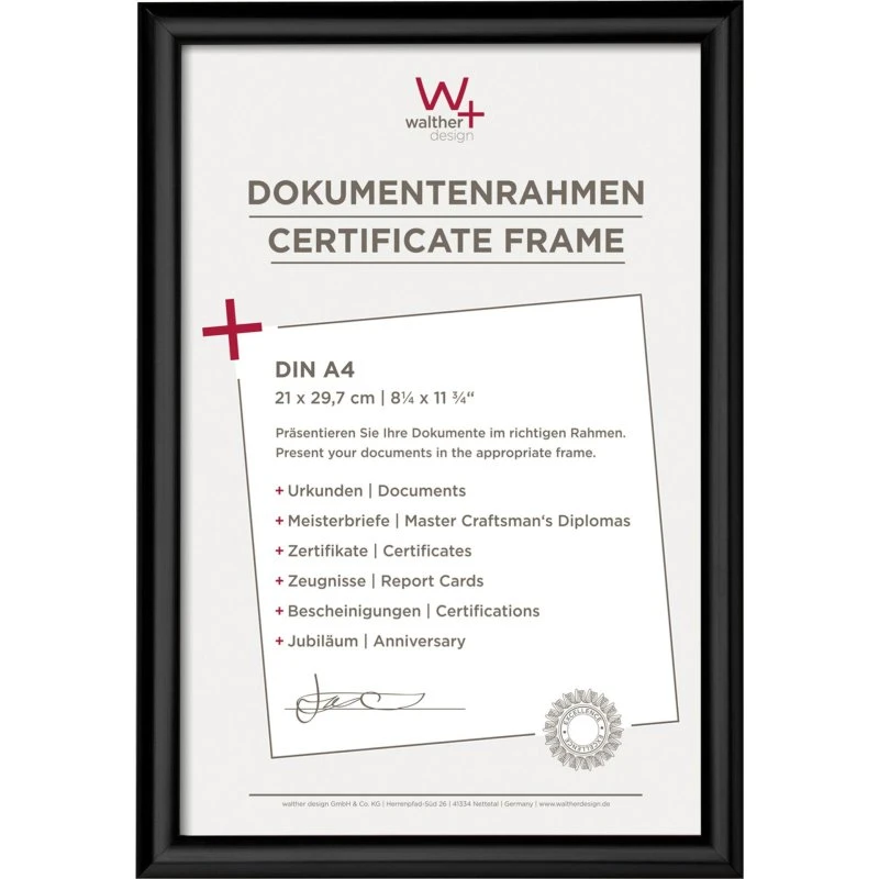 Walther Trendstyle KP130B A4 Sort Kunststof Billedramme