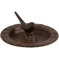 Esschert Design solur og fuglebad i støbejern 2-i-1 (24,3×24,3×9,3 cm)