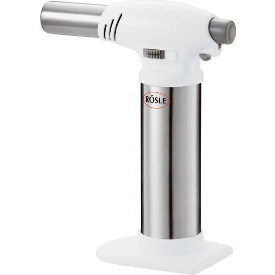 Rösle Gasbrænder 17 cm, Justerbar Flamme, Rustfrit Stål/Hvid