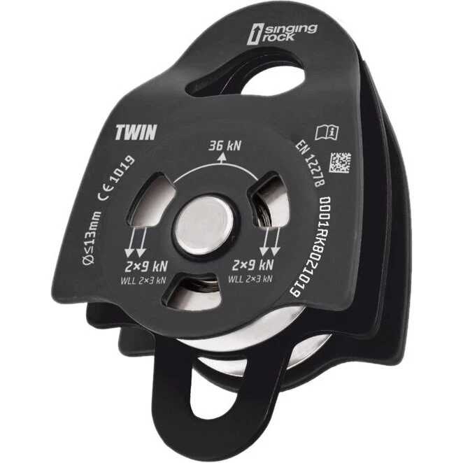 Singing Rock Twin Roll trisse, sort – dobbelt trisse 36 kN