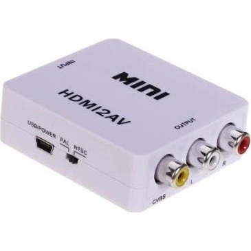 HDMI til AV Adapter (3x RCA) NTSC/PAL, Hvid
