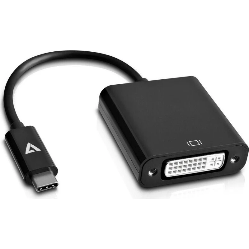 V7 USB-C til DVI Adapter, Sort