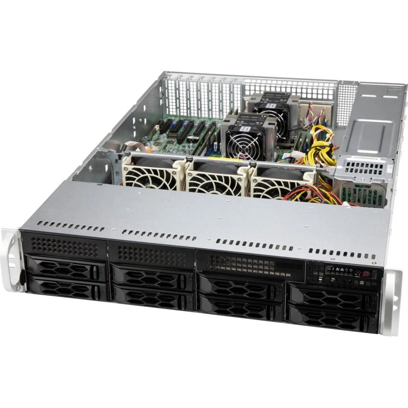 Supermicro CSE-LA25TQC-R609LP 2U Serverkabinet, Sort, 600W