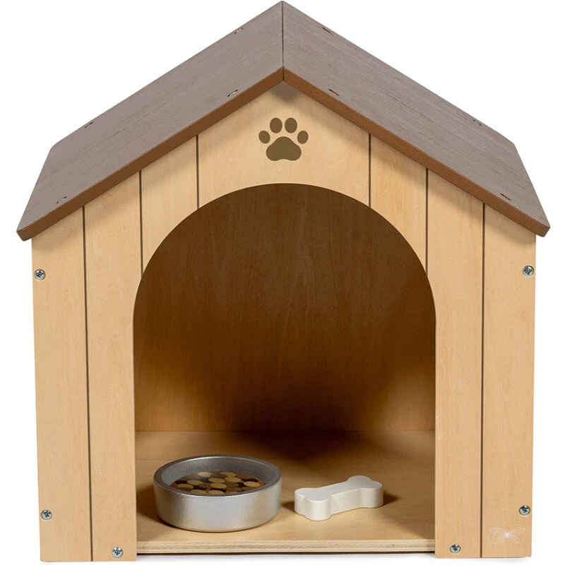 By Astrup Hundehus til plyshunde, FSC-træ, inkl. skåle
