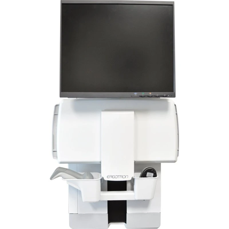 Ergotron 9" Vertical Lift - Tastaturhylde med Håndledsstøtte, Hvid, Stål, Op til 24"