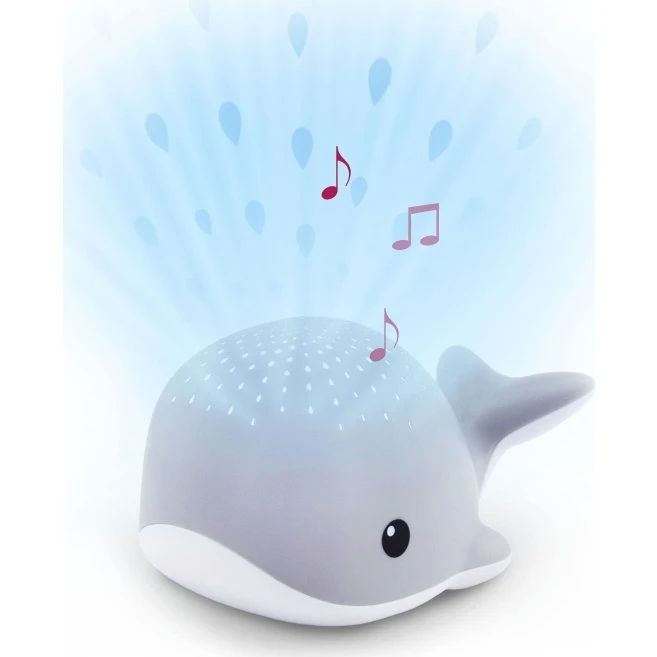 Zazu Wally the Whale projektor-natlampe, grå