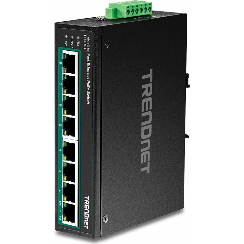 Trendnet TI-PE80 8-port PoE+ industriel switch, 1,6 Gbps