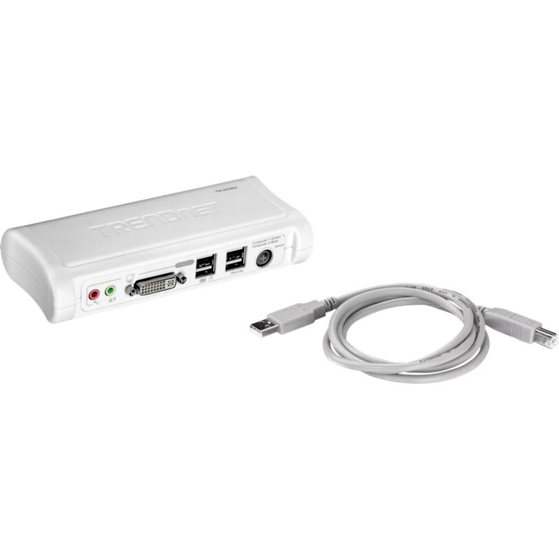 TRENDnet TK 204UK KVM/audio-switch, 2-port, desktop