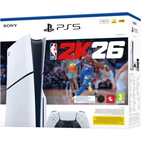 Sony PlayStation 5 Slim 1TB Hvid NBA 2K26 Bundle