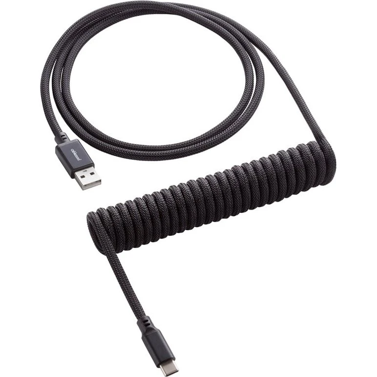 CableMod Classic Coiled USB-C til USB-A, 150 cm, Midnight Black