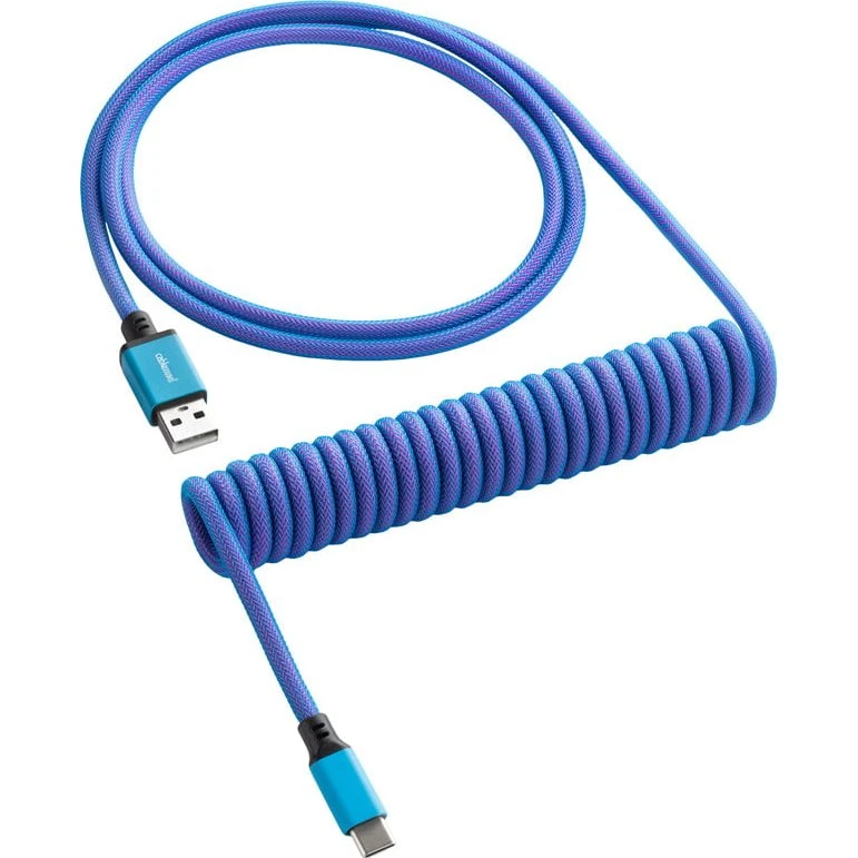 CableMod Classic Coiled Keyboard Kabel USB-C til USB-A, 1,5 m, Galaxy Blå