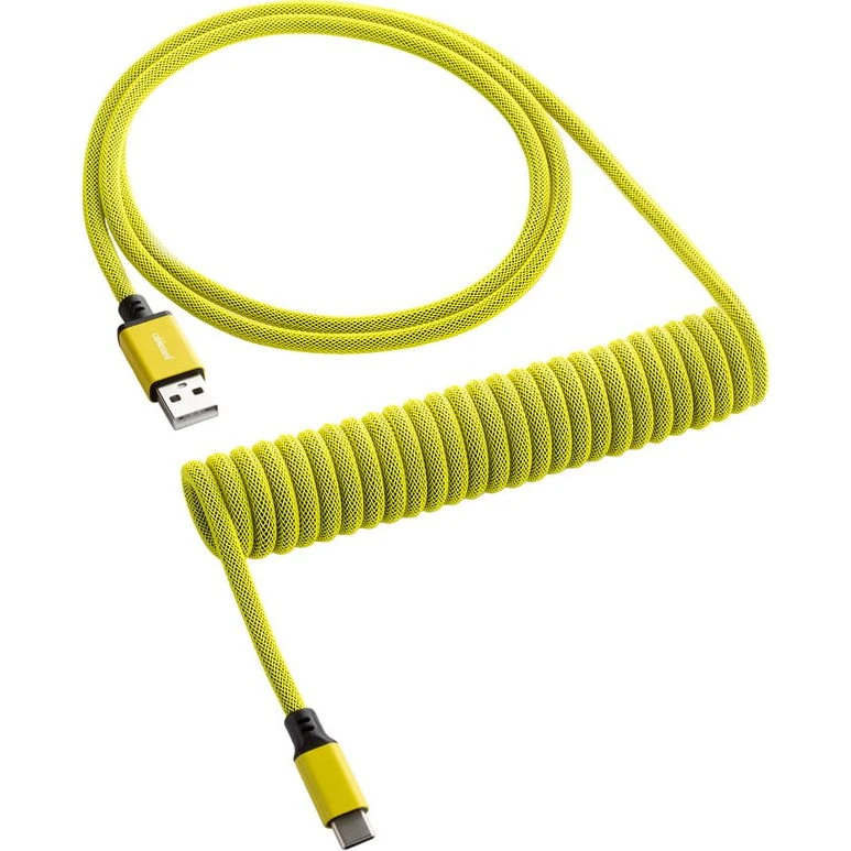 CableMod Classic Coiled Keyboard Cable USB-C til USB-A, 1,5 m, Dominator Gul
