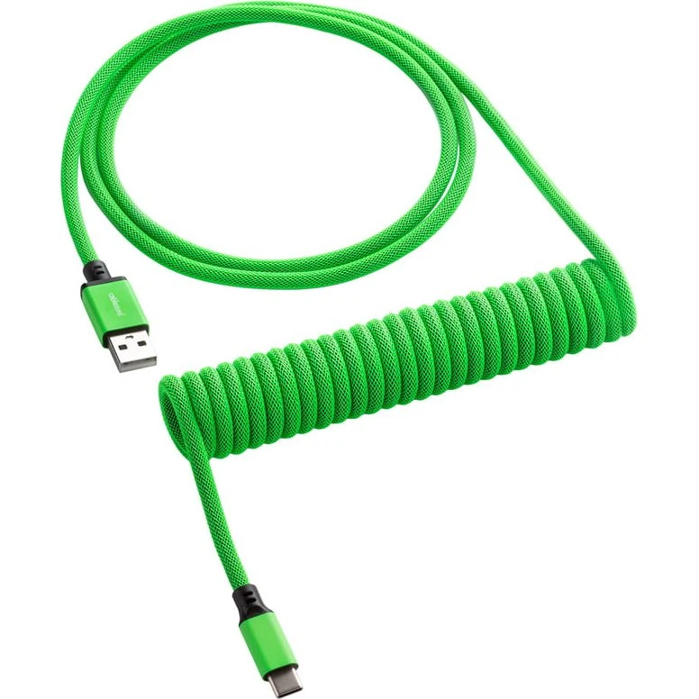 CableMod Classic Coiled Keyboard Cable USB-C til USB-A, Viper Grøn, 150 cm