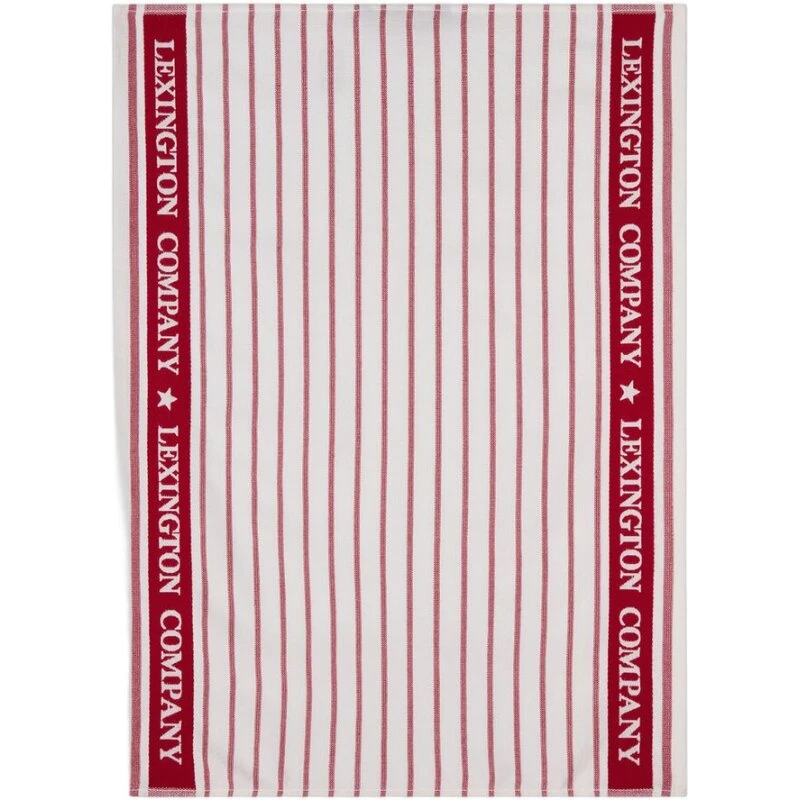 Lexington stribet viskestykke i økologisk bomuldsfrotté 50x70 cm, rød/hvid