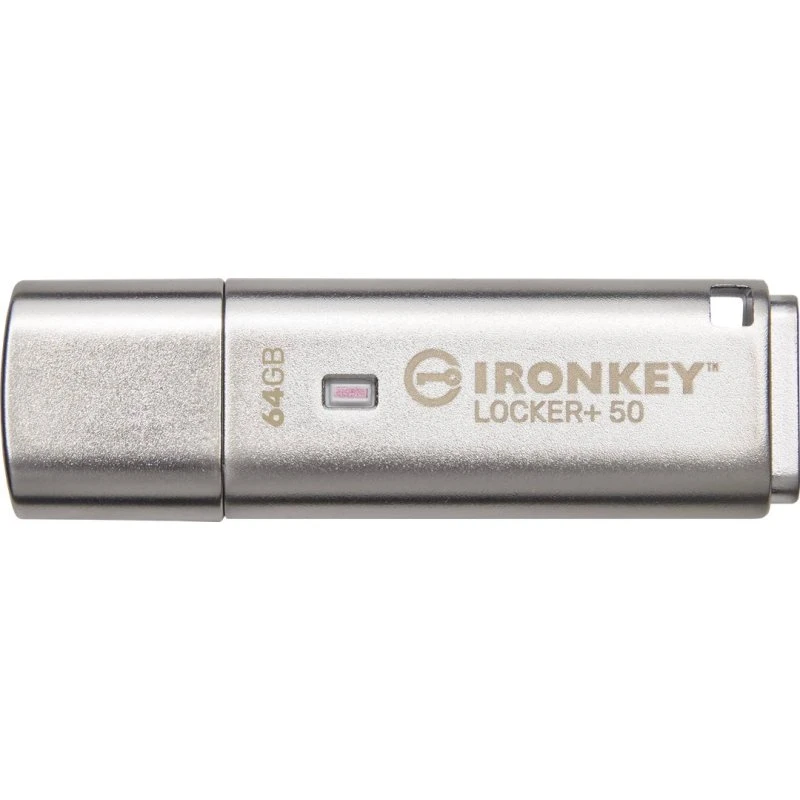 Kingston IronKey Locker+ 50 64GB USB 3.2 Gen 1 Sølv