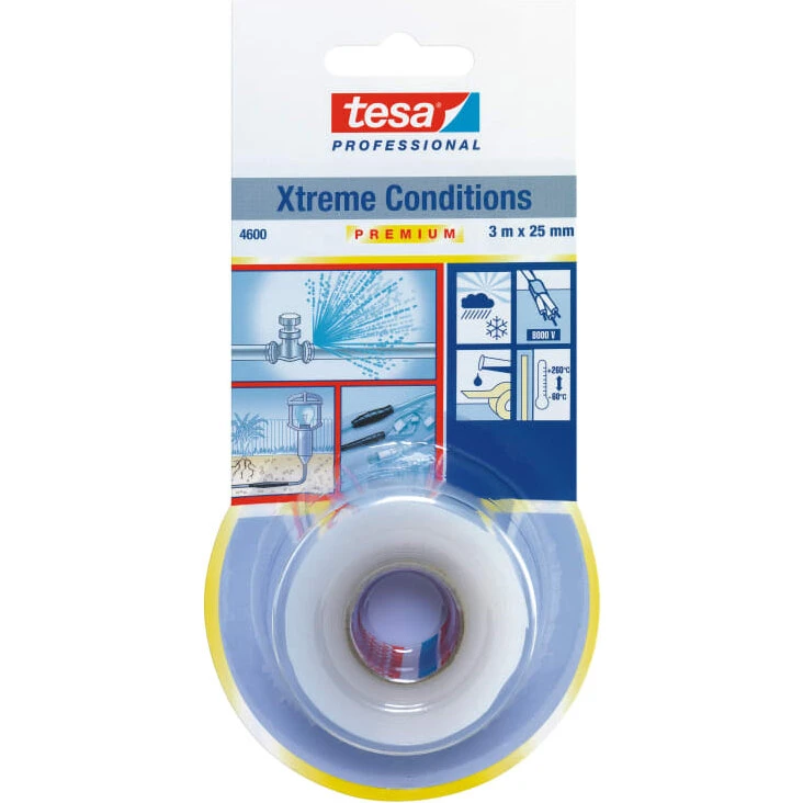 Tesa selvvulkaniserende silikonetape 25 mm x 3 m klar