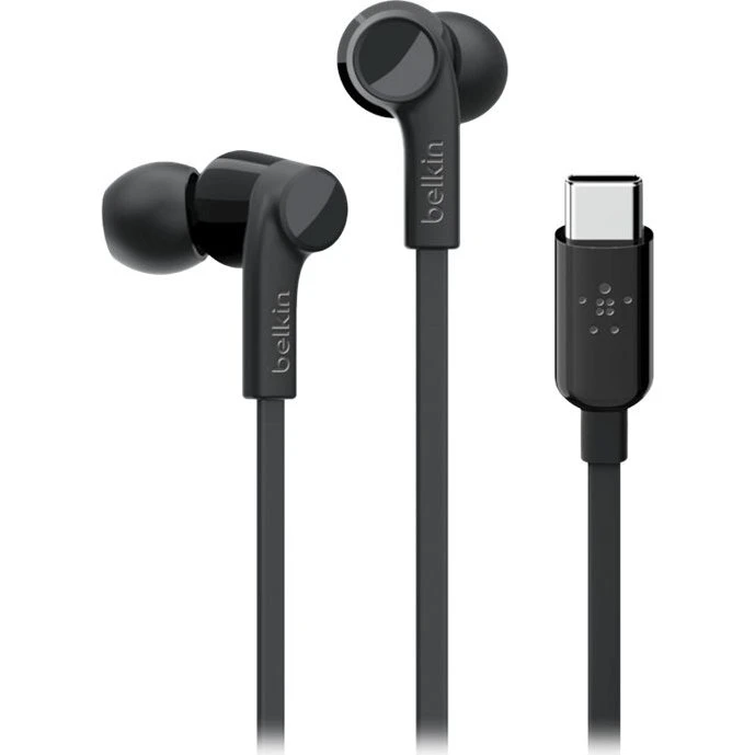 Belkin ROCKSTAR Øreproptelefoner Sort med Mik, USB-C