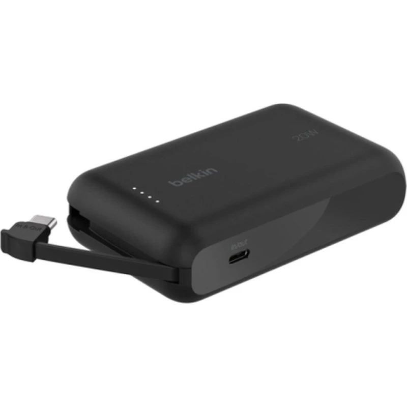 Belkin BoostCharge Powerbank 10000 mAh med USB-C & Lightning-kabel - Sort