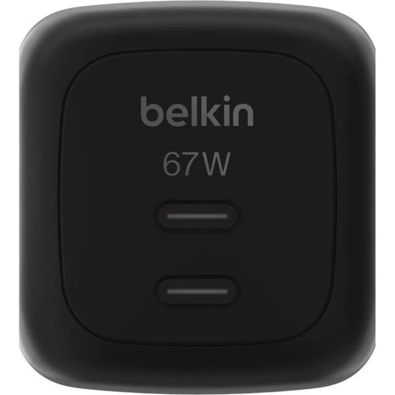 Belkin BoostCharge Pro 67W GaN Vægoplader 2x USB-C Sort