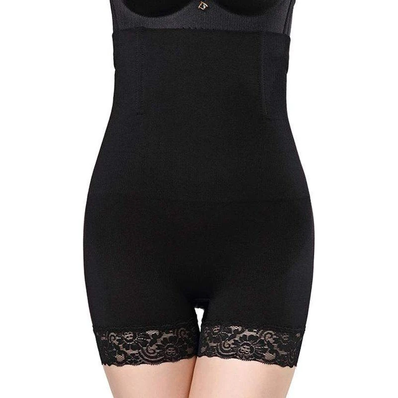 Blonder Højtalje Shapewear Shorts, Sort, XL/XXL