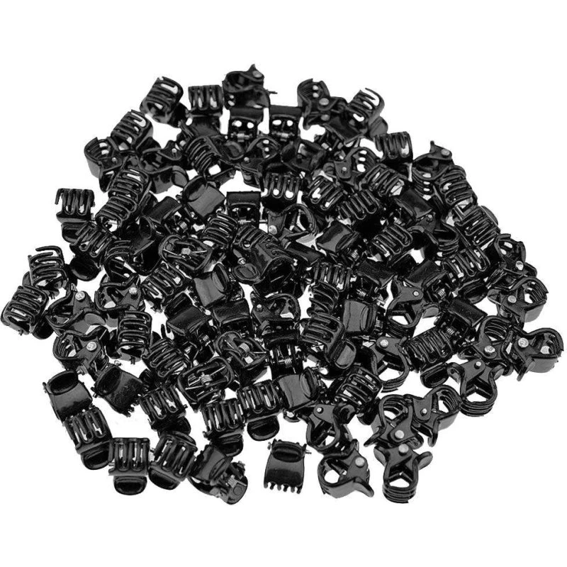 100x Små Hårklemmer - Sort