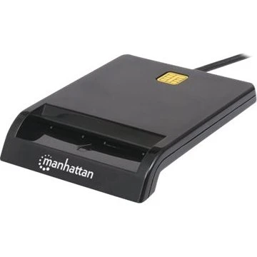 Manhattan USB-A Contact Smart Card Reader, sort, 105 cm kabel