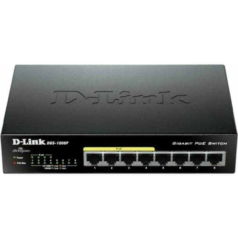 D-Link DGS-1008P/E 8-port Gigabit PoE switch, 16 Gbps