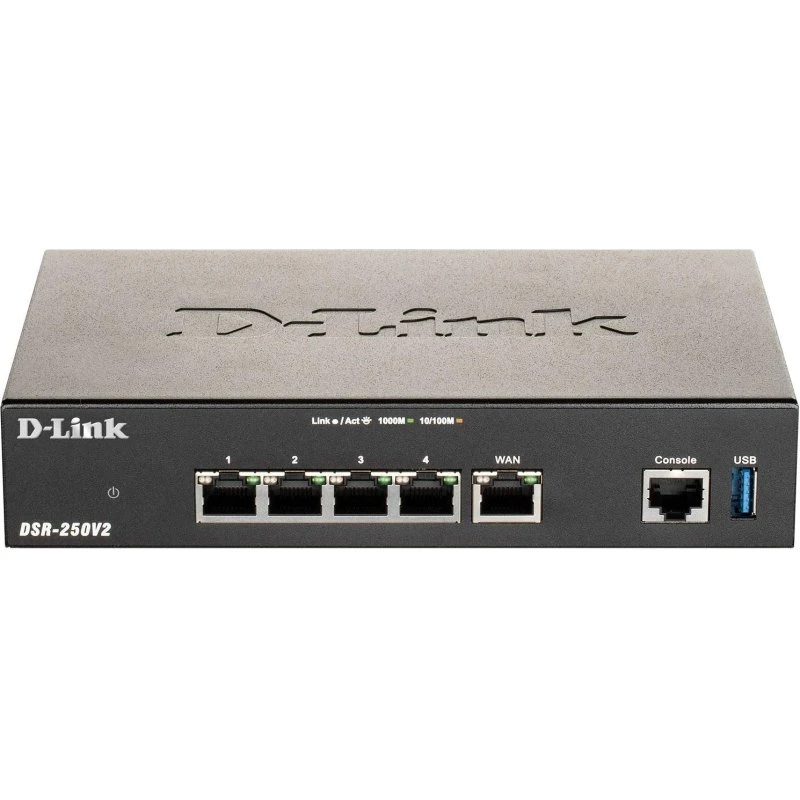 D-Link DSR-250V2 VPN-sikkerhedsrouter med Dual Gigabit WAN