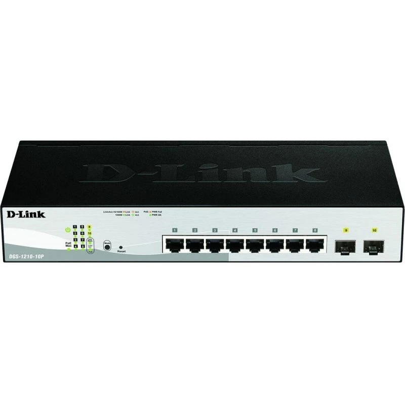 D-Link DGS-1210-10P/E 8-port PoE switch med 2 SFP