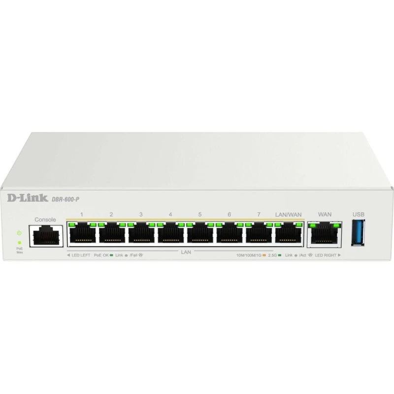 D-Link DBR-600-P/E Hvid 8-port 2,5 Gbps Router