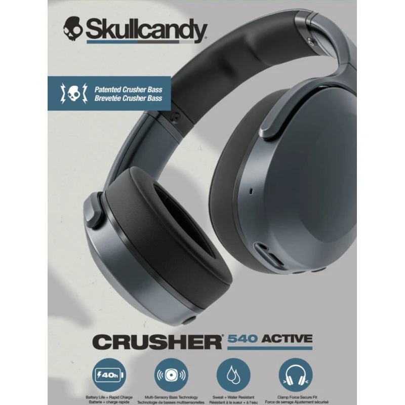 Skullcandy Crusher 540 Active Hovedtelefoner, Kulsort