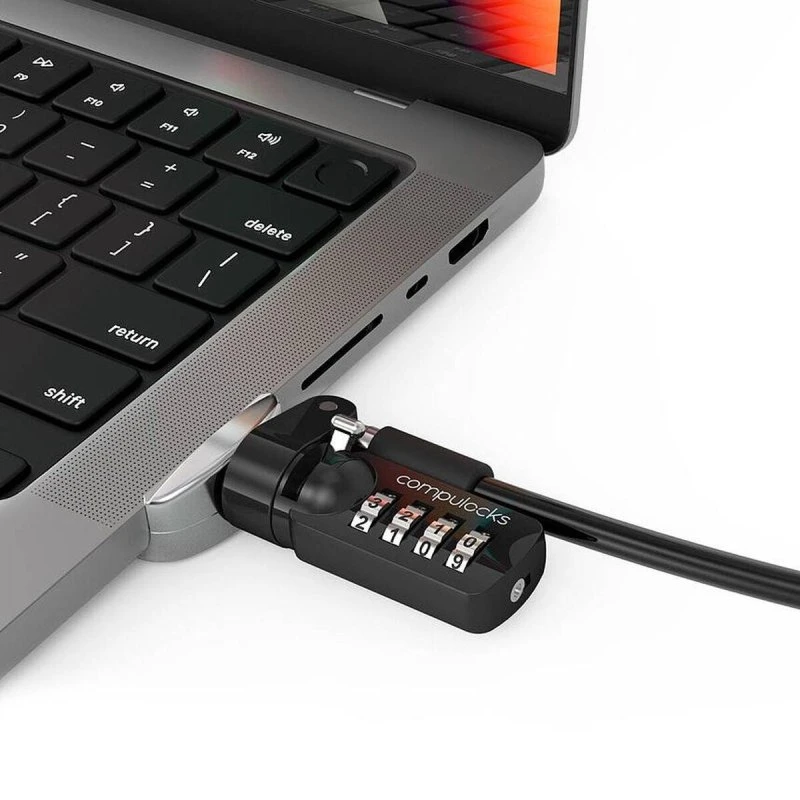 Compulocks Laptoplås med kode, sølv, til MacBook Pro 14"