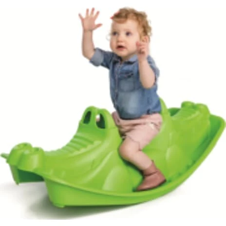 Vippegynge - grøn krokodille, H33×B101×D46 cm