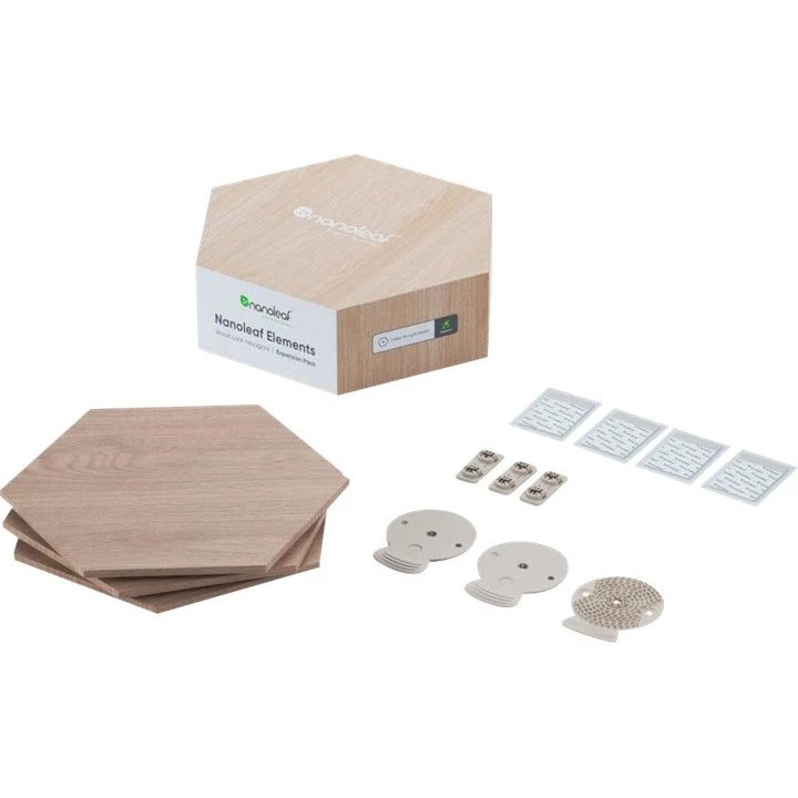 Nanoleaf Elements Trælook Hexagon 3-panel Expansion Pack