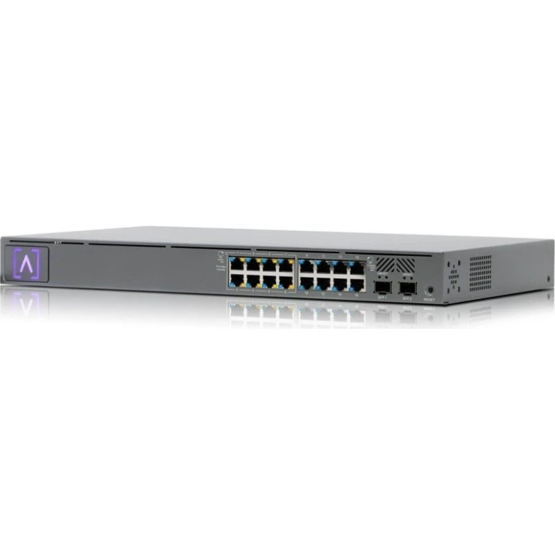 Alta Labs S16-POE 16-Port PoE+ Switch 1U Grå