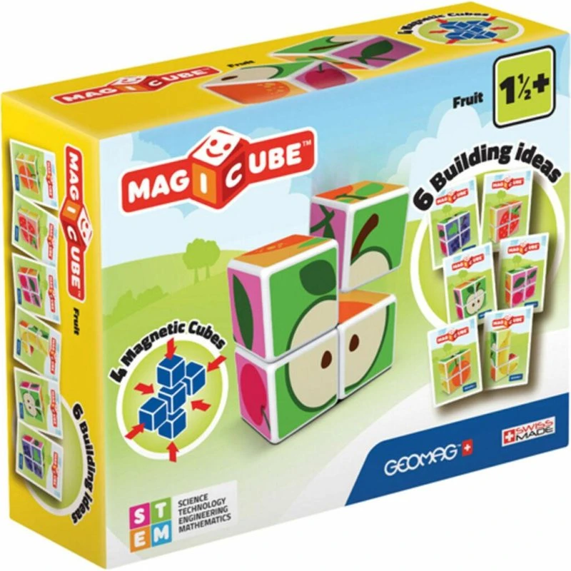 Geomag Magicube Frugter - Magnetiske Byggeterninger (4 stk)