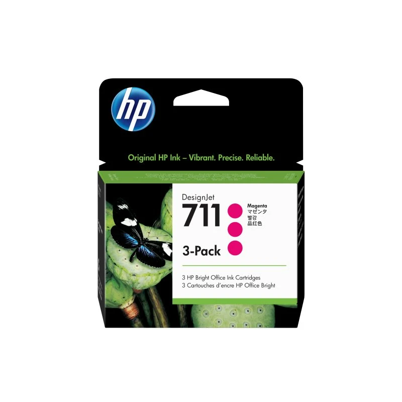 HP 711 Magenta Blækpatron 3-pak (CZ135A)