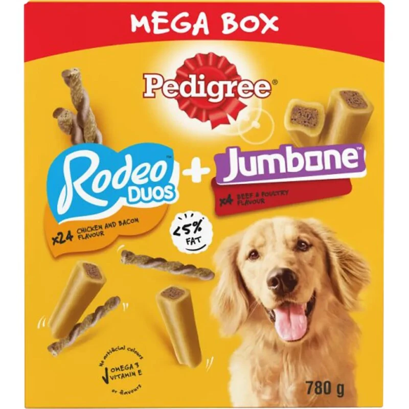 Pedigree Megabox – 28 godbidder (Rodeo Duos & Jumbone, 780 g)