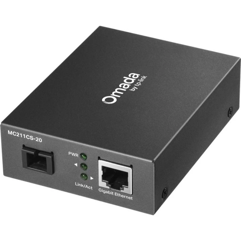 TP-Link Omada MC211CS-20 1000 Mbit/s Singlemode Fibermedieomformer, Sort