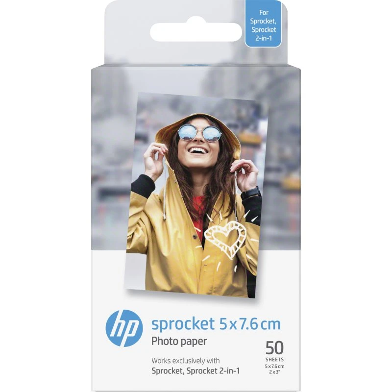 HP Sprocket Zink Fotopapir 2x3" 50 Ark (Klæbende Bagside)