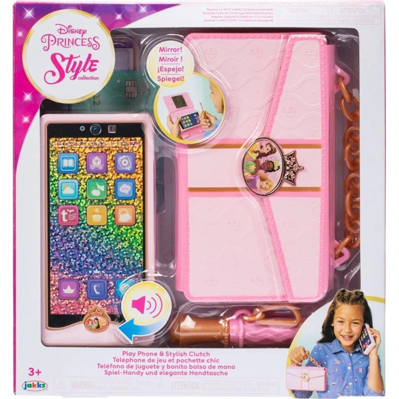 Disney Princess Play Phone & Stylish Clutch - Elektronisk Legetøj med Lyd og Lys