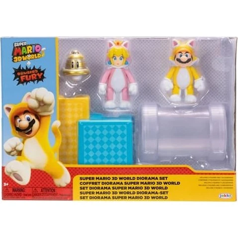 Nintendo Super Mario 3D World Diorama Sæt, Cat Mario & Cat Pech