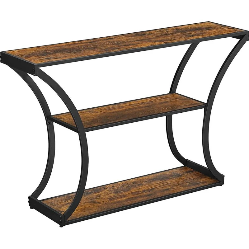 VASAGLE Konsolbord buede ben, 120x30 cm, vintage brun/sort (LNT089B01)