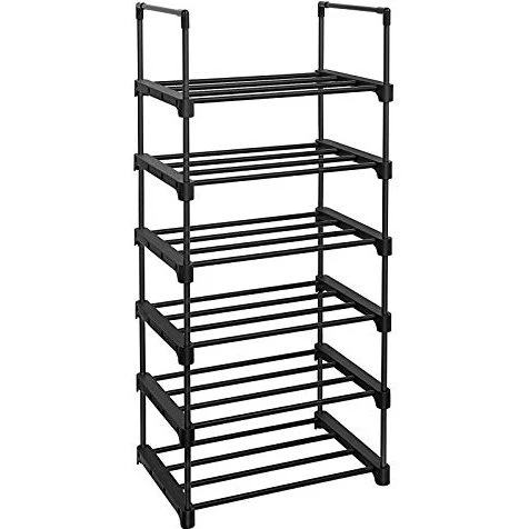SONGMICS skohylde 6 hylder, sort jern