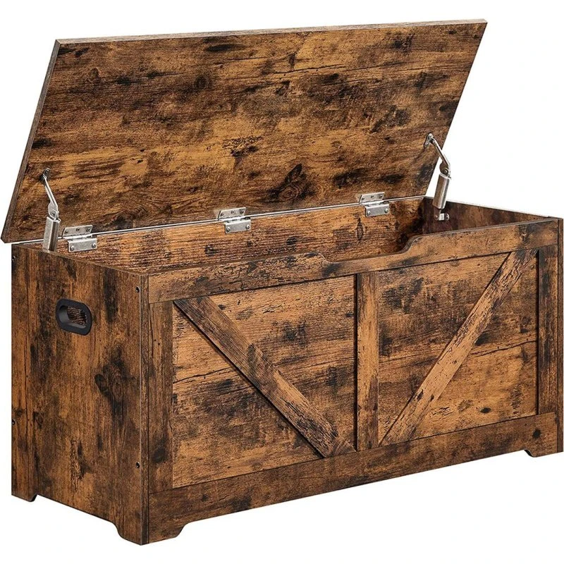 Opbevaringsbænk trælook 100 × 40 × 46 cm, rustik brun