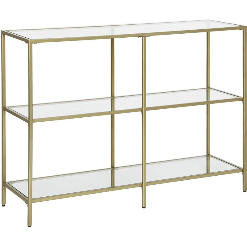 VASAGLE konsolbord i hærdet glas, 100x30 cm, guld