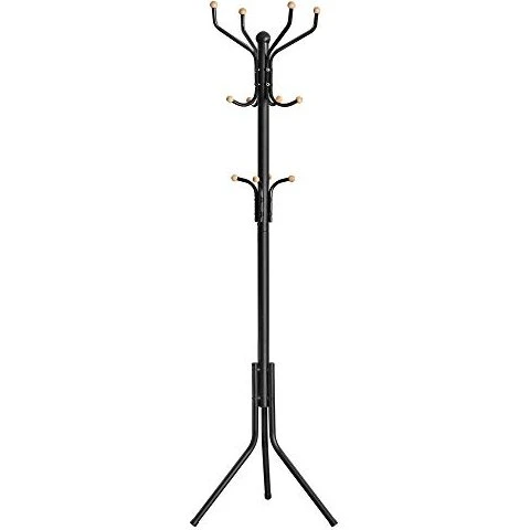SONGMICS stumtjener 12 knager, sort stål, 182 cm