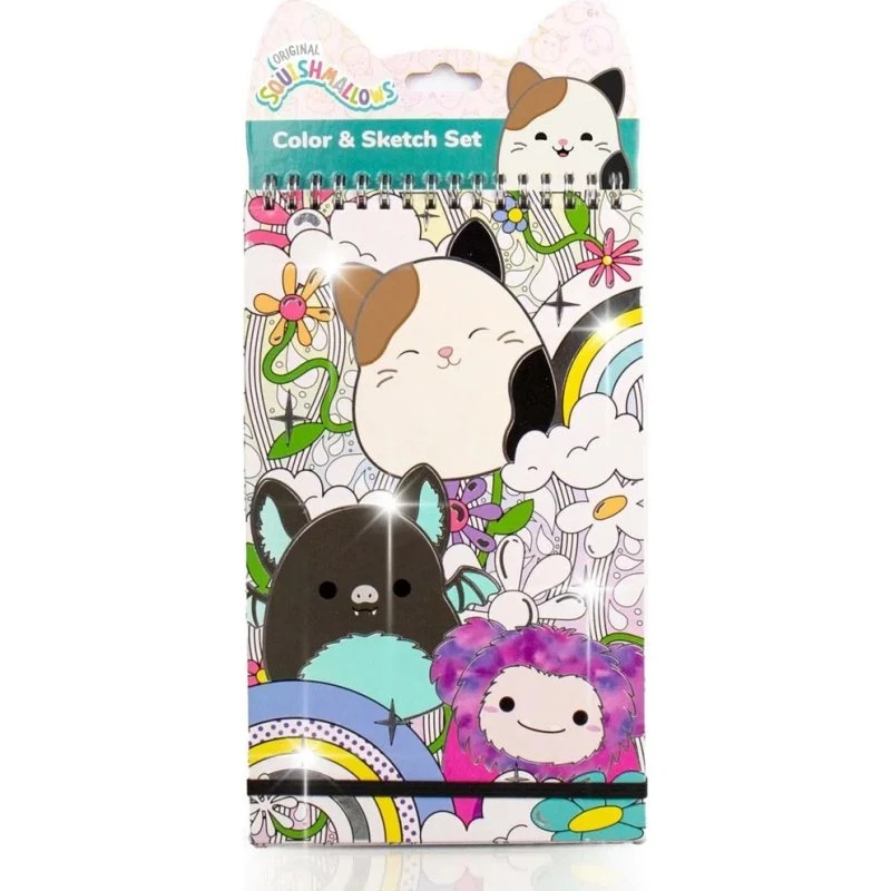 Squishmallows Farve- og Skitsebog med Spiralbinding