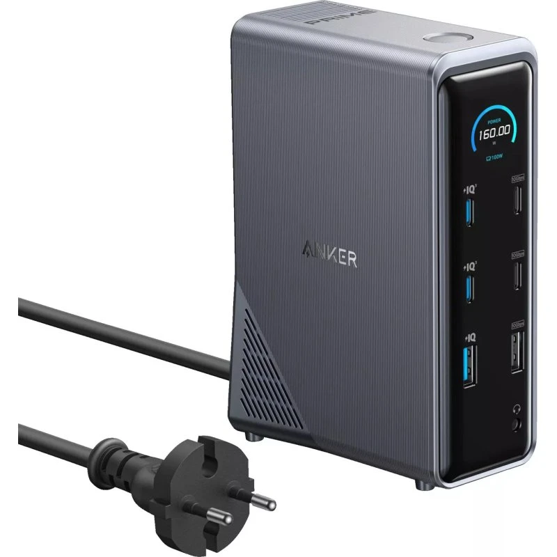 Anker Prime 14-in-1 Dockingstation (160W, Dual Display) – Grå